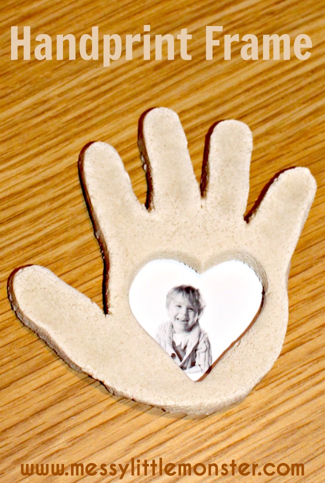 a heart handprint frame